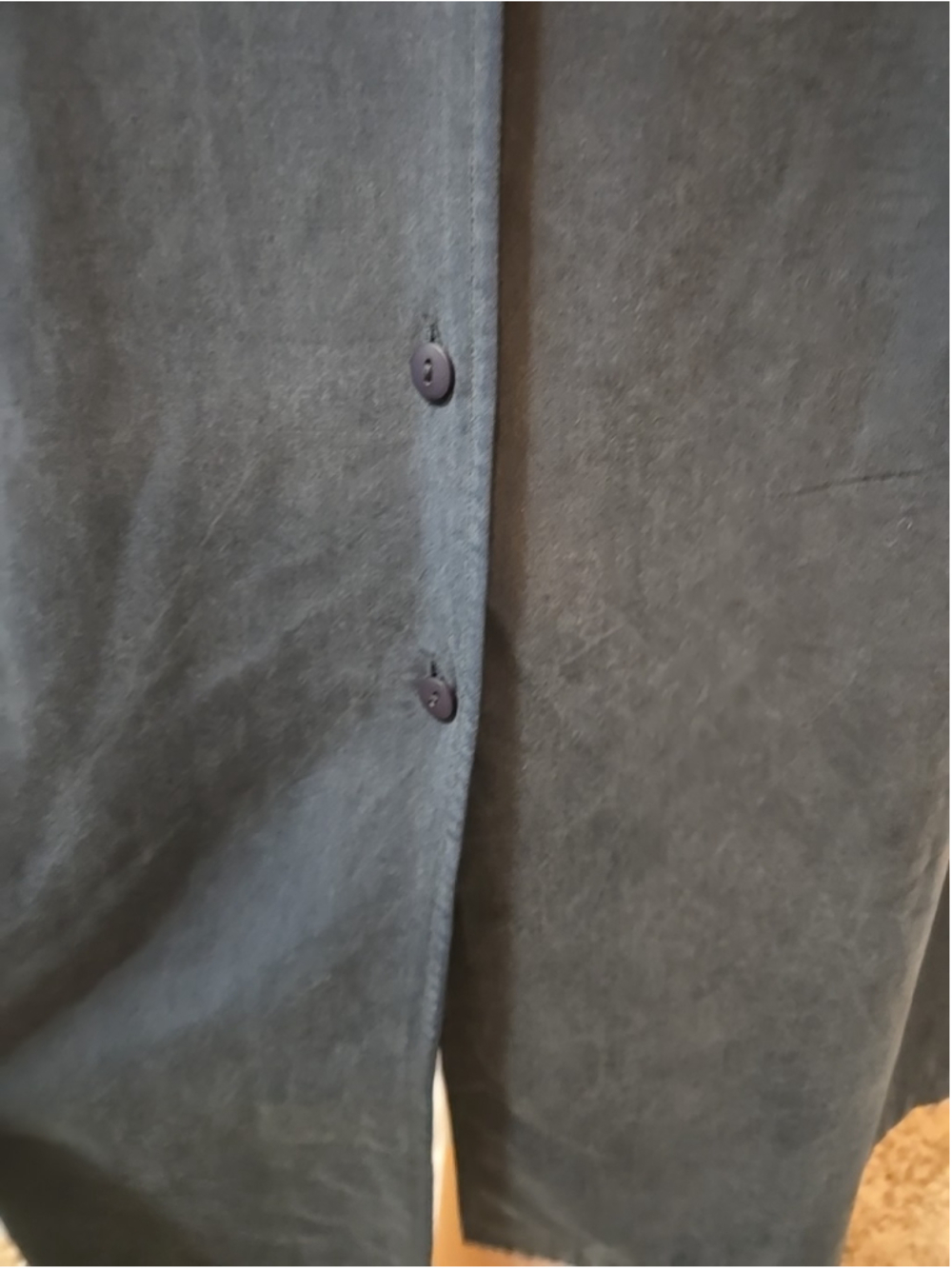 Ann Taylor Size 8 Slate Blue 100% Silk Maxi Shirtdress Vintage Quiet Luxury - Picture 5 of 7